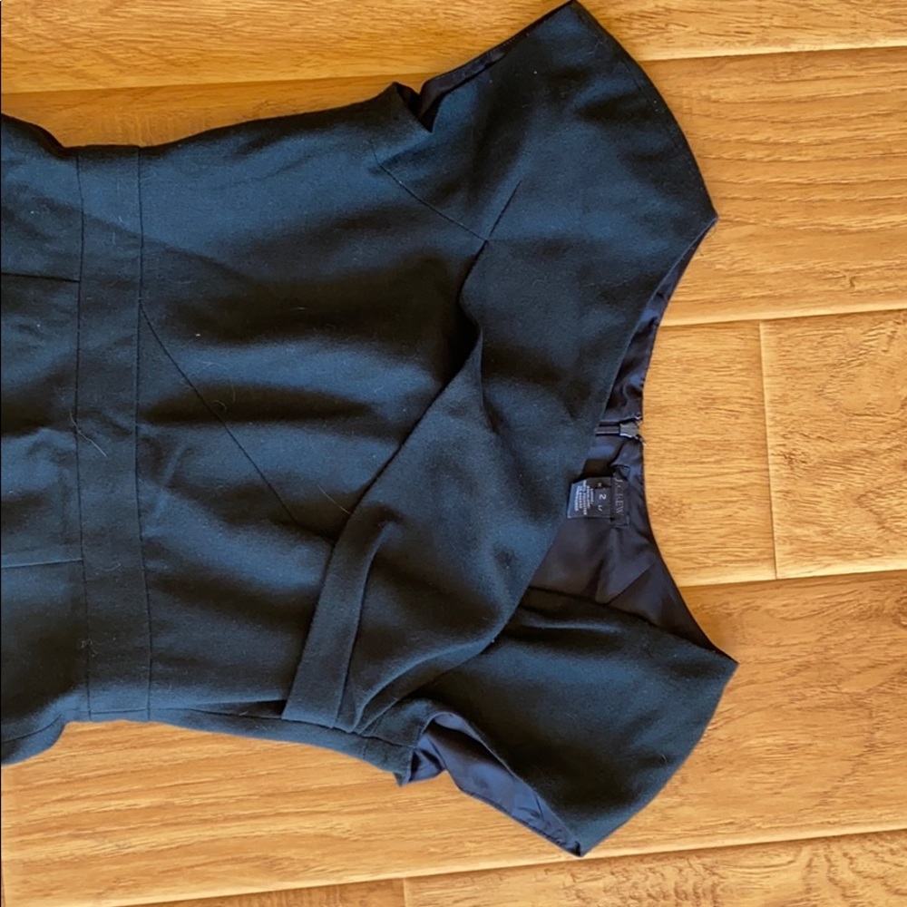 J Crew Hunter Green Wool Origami Dress - Picture 2 of 6